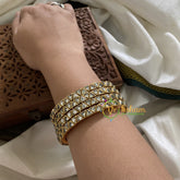 Single Line Kundan Bangle-Triangle-Glossy-White-G3634